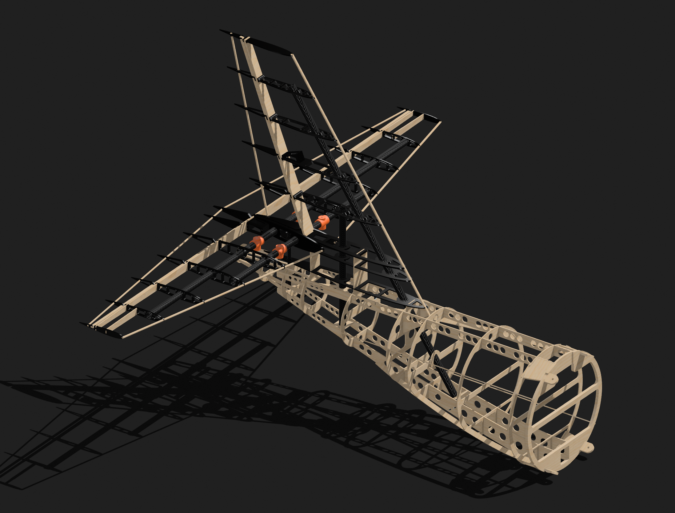 Tail structure CAD rendering