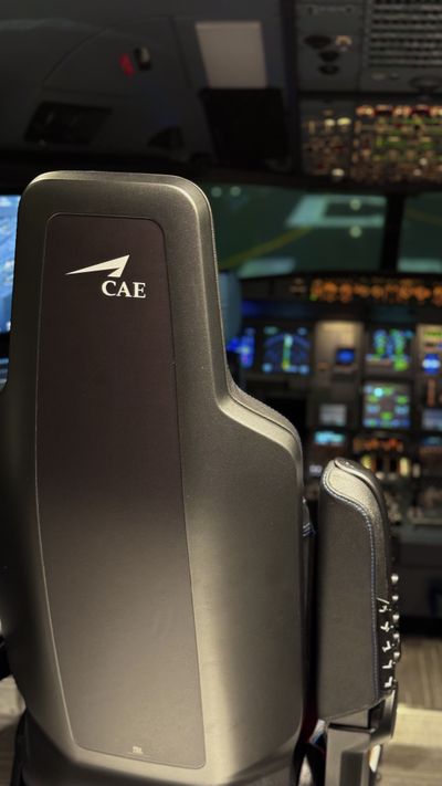 Instructor station inside a CAE full-flight simulator