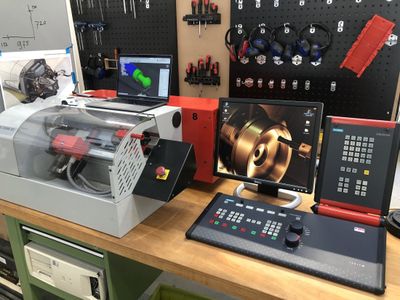 CNC lathe working area